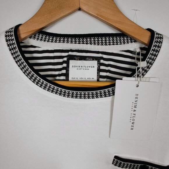 Denim & Flower Ricky Singh Men's XL White Short Sleeve T-Shirt NWT - Picture 4 of 9